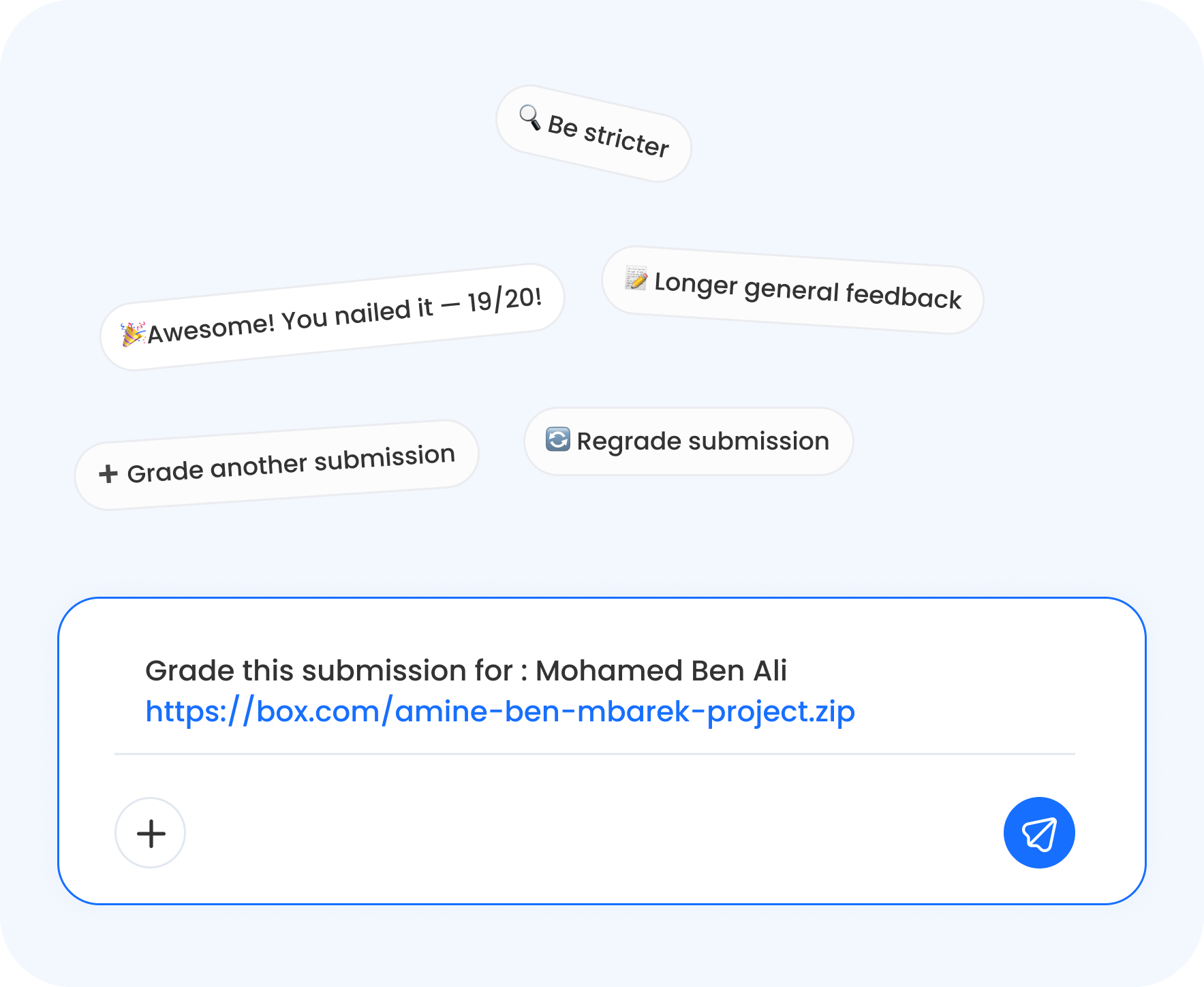 AI-powered grading interface
